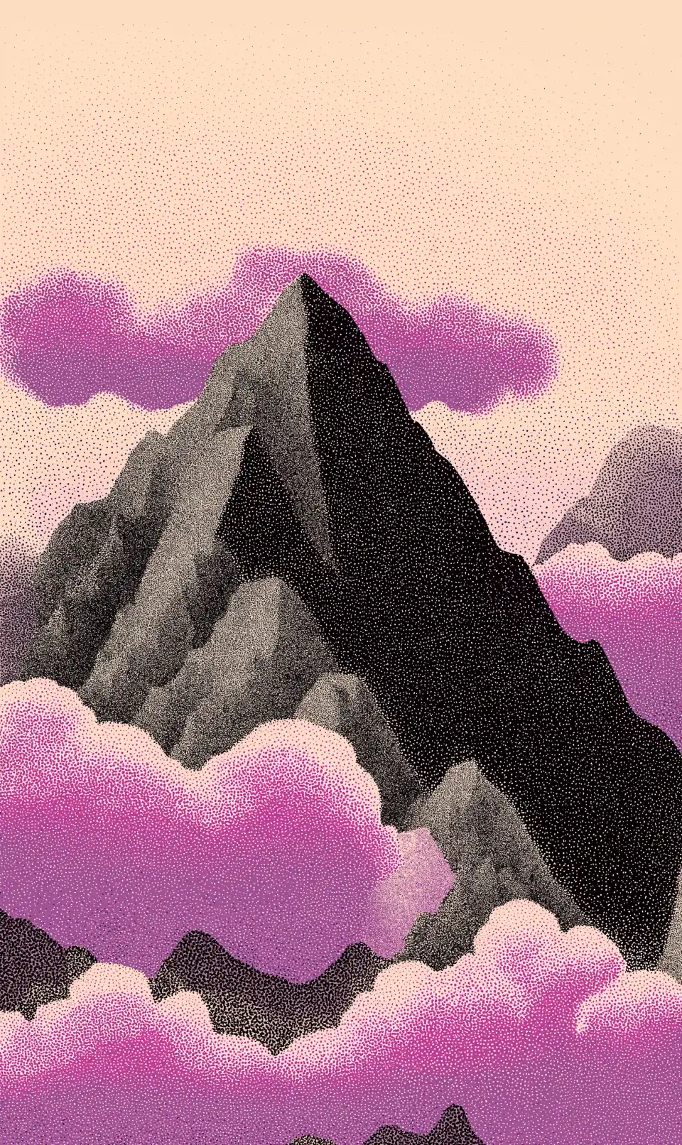Mountain peak above the clouds